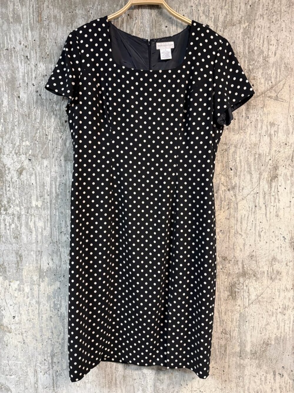Worthington Black Polka Dot Midi Dress
